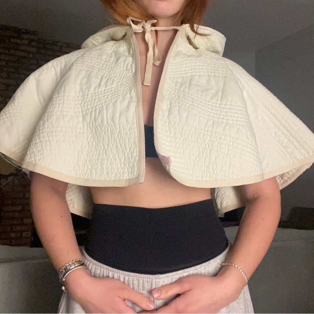 Cream Quilted Cape